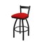 Holland Bar Stool Co 30" Low Back Swivel Bar Stool, Black Wrinkle, Canter Red Seat 82130BW011 - alternate 1